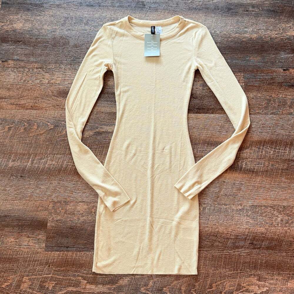 NWT Divided H&M Long Sleeve Ribbed Mini Dress Size XS